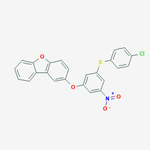 molecular formula C24H14ClNO4S B391874 2-{3-[(4-Chlorophenyl)sulfanyl]-5-nitrophenoxy}dibenzo[b,d]furan 