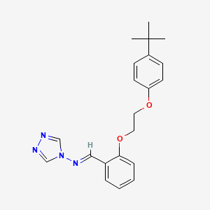 molecular formula C21H24N4O2 B3918740 N-{2-[2-(4-tert-butylphenoxy)ethoxy]benzylidene}-4H-1,2,4-triazol-4-amine 