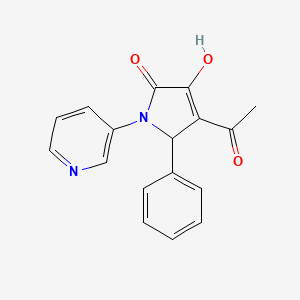molecular formula C17H14N2O3 B3918752 4-acetyl-3-hydroxy-5-phenyl-1-(3-pyridinyl)-1,5-dihydro-2H-pyrrol-2-one 