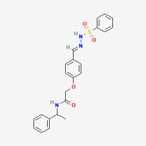 molecular formula C23H23N3O4S B3918760 N-(1-phenylethyl)-2-{4-[2-(phenylsulfonyl)carbonohydrazonoyl]phenoxy}acetamide 