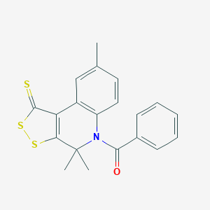 molecular formula C20H17NOS3 B391878 5-benzoyl-4,4,8-trimethyl-4,5-dihydro-1H-[1,2]dithiolo[3,4-c]quinoline-1-thione CAS No. 221001-98-5