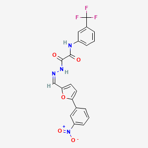 molecular formula C20H13F3N4O5 B3918791 2-(2-{[5-(3-nitrophenyl)-2-furyl]methylene}hydrazino)-2-oxo-N-[3-(trifluoromethyl)phenyl]acetamide 