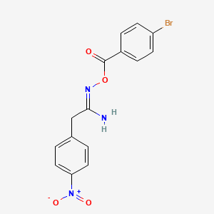 molecular formula C15H12BrN3O4 B3918792 N'-[(4-bromobenzoyl)oxy]-2-(4-nitrophenyl)ethanimidamide 