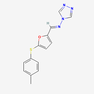 molecular formula C14H12N4OS B3918793 N-({5-[(4-methylphenyl)thio]-2-furyl}methylene)-4H-1,2,4-triazol-4-amine CAS No. 6194-67-8