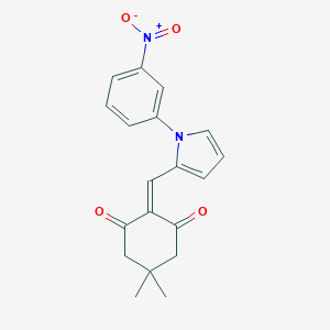 molecular formula C19H18N2O4 B391880 2-[(1-{3-nitrophenyl}-1H-pyrrol-2-yl)methylene]-5,5-dimethyl-1,3-cyclohexanedione 