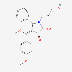 molecular formula C21H21NO5 B3918804 3-hydroxy-1-(3-hydroxypropyl)-4-(4-methoxybenzoyl)-5-phenyl-1,5-dihydro-2H-pyrrol-2-one CAS No. 6194-88-3