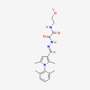 molecular formula C20H26N4O3 B3918817 2-(2-{[1-(2,6-dimethylphenyl)-2,5-dimethyl-1H-pyrrol-3-yl]methylene}hydrazino)-N-(2-methoxyethyl)-2-oxoacetamide 
