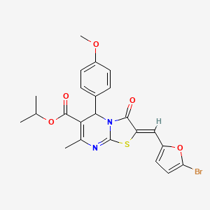 molecular formula C23H21BrN2O5S B3918819 isopropyl 2-[(5-bromo-2-furyl)methylene]-5-(4-methoxyphenyl)-7-methyl-3-oxo-2,3-dihydro-5H-[1,3]thiazolo[3,2-a]pyrimidine-6-carboxylate CAS No. 6195-19-3