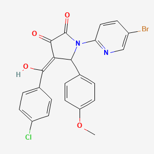 molecular formula C23H16BrClN2O4 B3918828 1-(5-bromo-2-pyridinyl)-4-(4-chlorobenzoyl)-3-hydroxy-5-(4-methoxyphenyl)-1,5-dihydro-2H-pyrrol-2-one 