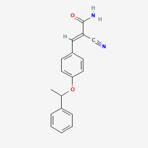 2-cyano-3-[4-(1-phenylethoxy)phenyl]acrylamide