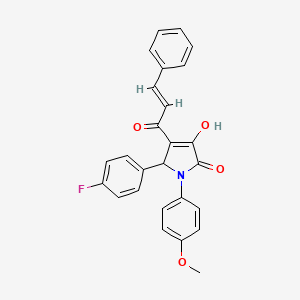 molecular formula C26H20FNO4 B3918851 4-cinnamoyl-5-(4-fluorophenyl)-3-hydroxy-1-(4-methoxyphenyl)-1,5-dihydro-2H-pyrrol-2-one 