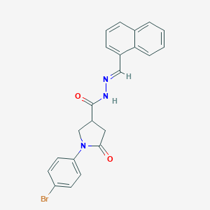 molecular formula C22H18BrN3O2 B391887 1-(4-bromophenyl)-N'-(1-naphthylmethylene)-5-oxo-3-pyrrolidinecarbohydrazide 