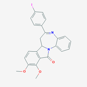 molecular formula C24H19IN2O3 B391889 6-(4-iodophenyl)-10,11-dimethoxy-7,7a-dihydro-12H-isoindolo[2,1-a][1,5]benzodiazepin-12-one CAS No. 337932-86-2