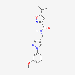 molecular formula C19H22N4O3 B3918894 5-isopropyl-N-{[1-(3-methoxyphenyl)-1H-pyrazol-4-yl]methyl}-N-methylisoxazole-3-carboxamide 