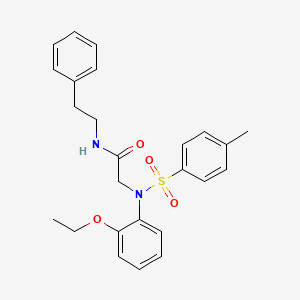 molecular formula C25H28N2O4S B3918912 N~2~-(2-ethoxyphenyl)-N~2~-[(4-methylphenyl)sulfonyl]-N~1~-(2-phenylethyl)glycinamide 