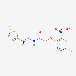 molecular formula C14H12ClN3O4S B3918915 2-(4-chloro-2-nitrophenoxy)-N'-[(5-methyl-2-thienyl)methylene]acetohydrazide 