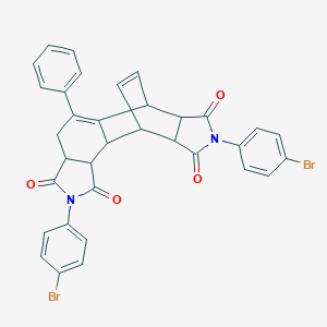 molecular formula C34H24Br2N2O4 B391893 5,14-Bis(4-bromophenyl)-9-phenyl-5,14-diazapentacyclo[9.5.2.02,10.03,7.012,16]octadeca-9,17-diene-4,6,13,15-tetrone 
