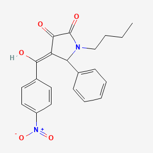 molecular formula C21H20N2O5 B3918932 1-butyl-3-hydroxy-4-(4-nitrobenzoyl)-5-phenyl-1,5-dihydro-2H-pyrrol-2-one 