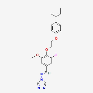 molecular formula C22H25IN4O3 B3918935 N-{4-[2-(4-sec-butylphenoxy)ethoxy]-3-iodo-5-methoxybenzylidene}-4H-1,2,4-triazol-4-amine 