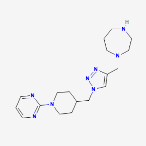 molecular formula C18H28N8 B3918943 1-[(1-{[1-(2-pyrimidinyl)-4-piperidinyl]methyl}-1H-1,2,3-triazol-4-yl)methyl]-1,4-diazepane bis(trifluoroacetate) 