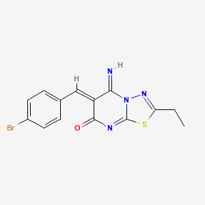 molecular formula C14H11BrN4OS B3918948 6-(4-bromobenzylidene)-2-ethyl-5-imino-5,6-dihydro-7H-[1,3,4]thiadiazolo[3,2-a]pyrimidin-7-one 