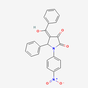 molecular formula C23H16N2O5 B3918951 4-benzoyl-3-hydroxy-1-(4-nitrophenyl)-5-phenyl-1,5-dihydro-2H-pyrrol-2-one 