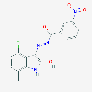 N'-(4-chloro-7-methyl-2-oxo-1,2-dihydro-3H-indol-3-ylidene)-3-nitrobenzohydrazide