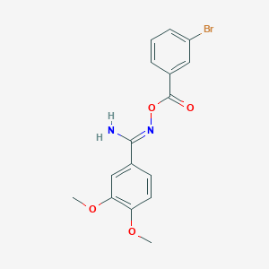 molecular formula C16H15BrN2O4 B3918977 N'-[(3-bromobenzoyl)oxy]-3,4-dimethoxybenzenecarboximidamide 