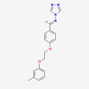 molecular formula C18H18N4O2 B3918982 N-{4-[2-(3-methylphenoxy)ethoxy]benzylidene}-4H-1,2,4-triazol-4-amine 