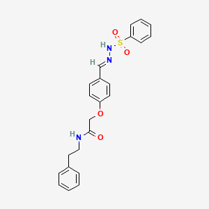 molecular formula C23H23N3O4S B3919017 N-(2-phenylethyl)-2-{4-[2-(phenylsulfonyl)carbonohydrazonoyl]phenoxy}acetamide 