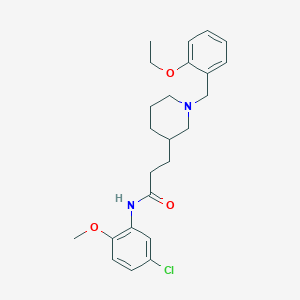 molecular formula C24H31ClN2O3 B3919021 N-(5-chloro-2-methoxyphenyl)-3-[1-(2-ethoxybenzyl)-3-piperidinyl]propanamide 