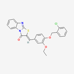 molecular formula C25H19ClN2O3S B3919036 2-{4-[(2-chlorobenzyl)oxy]-3-ethoxybenzylidene}[1,3]thiazolo[3,2-a]benzimidazol-3(2H)-one 