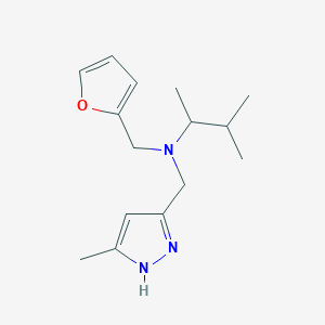 molecular formula C15H23N3O B3919038 (1,2-dimethylpropyl)(2-furylmethyl)[(3-methyl-1H-pyrazol-5-yl)methyl]amine 