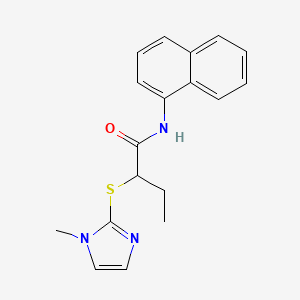 molecular formula C18H19N3OS B3919059 2-[(1-methyl-1H-imidazol-2-yl)thio]-N-1-naphthylbutanamide 