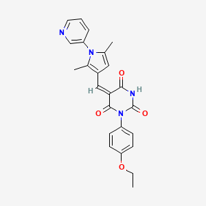 molecular formula C24H22N4O4 B3919064 5-{[2,5-dimethyl-1-(3-pyridinyl)-1H-pyrrol-3-yl]methylene}-1-(4-ethoxyphenyl)-2,4,6(1H,3H,5H)-pyrimidinetrione 