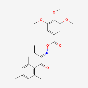 molecular formula C23H27NO6 B3919086 1-mesityl-1,2-butanedione 2-[O-(3,4,5-trimethoxybenzoyl)oxime] 