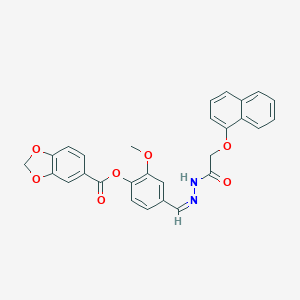 [2-methoxy-4-[(Z)-[(2-naphthalen-1-yloxyacetyl)hydrazinylidene]methyl]phenyl] 1,3-benzodioxole-5-carboxylate