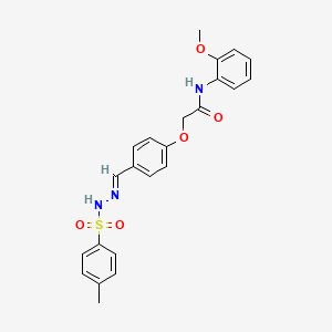 molecular formula C23H23N3O5S B3919093 N-(2-methoxyphenyl)-2-(4-{2-[(4-methylphenyl)sulfonyl]carbonohydrazonoyl}phenoxy)acetamide 