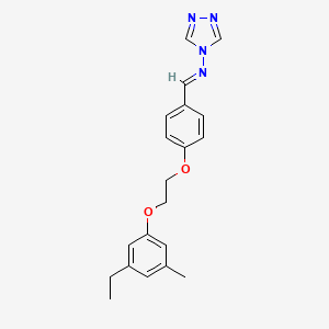 molecular formula C20H22N4O2 B3919103 N-{4-[2-(3-ethyl-5-methylphenoxy)ethoxy]benzylidene}-4H-1,2,4-triazol-4-amine 