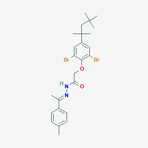 2-[2,6-dibromo-4-(2,4,4-trimethylpentan-2-yl)phenoxy]-N'-[(1E)-1-(4-methylphenyl)ethylidene]acetohydrazide