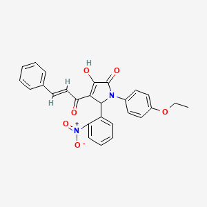 molecular formula C27H22N2O6 B3919123 4-cinnamoyl-1-(4-ethoxyphenyl)-3-hydroxy-5-(2-nitrophenyl)-1,5-dihydro-2H-pyrrol-2-one 