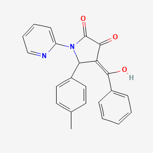 molecular formula C23H18N2O3 B3919126 4-benzoyl-3-hydroxy-5-(4-methylphenyl)-1-(2-pyridinyl)-1,5-dihydro-2H-pyrrol-2-one 