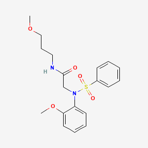 molecular formula C19H24N2O5S B3919130 N~2~-(2-methoxyphenyl)-N~1~-(3-methoxypropyl)-N~2~-(phenylsulfonyl)glycinamide 