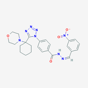 N'-{3-nitrobenzylidene}-4-{5-[1-(4-morpholinyl)cyclohexyl]-1H-tetraazol-1-yl}benzohydrazide