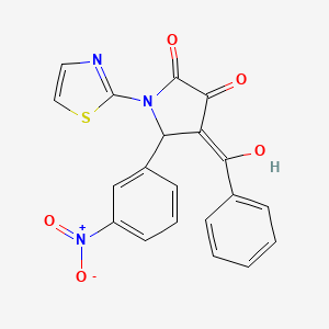 molecular formula C20H13N3O5S B3919160 4-benzoyl-3-hydroxy-5-(3-nitrophenyl)-1-(1,3-thiazol-2-yl)-1,5-dihydro-2H-pyrrol-2-one 