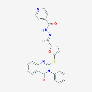 N'-({5-[(4-oxo-3-phenyl-3,4-dihydro-2-quinazolinyl)sulfanyl]-2-furyl}methylene)isonicotinohydrazide