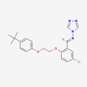 molecular formula C21H23ClN4O2 B3919185 N-{2-[2-(4-tert-butylphenoxy)ethoxy]-5-chlorobenzylidene}-4H-1,2,4-triazol-4-amine 