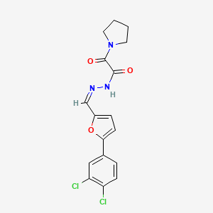 molecular formula C17H15Cl2N3O3 B3919193 N'-{[5-(3,4-dichlorophenyl)-2-furyl]methylene}-2-oxo-2-(1-pyrrolidinyl)acetohydrazide 