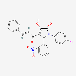 molecular formula C25H17IN2O5 B3919211 4-cinnamoyl-3-hydroxy-1-(4-iodophenyl)-5-(2-nitrophenyl)-1,5-dihydro-2H-pyrrol-2-one 