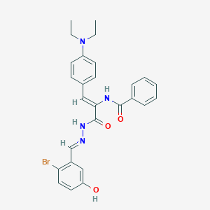 molecular formula C27H27BrN4O3 B391923 N-{1-{[2-(2-bromo-5-hydroxybenzylidene)hydrazino]carbonyl}-2-[4-(diethylamino)phenyl]vinyl}benzamide 